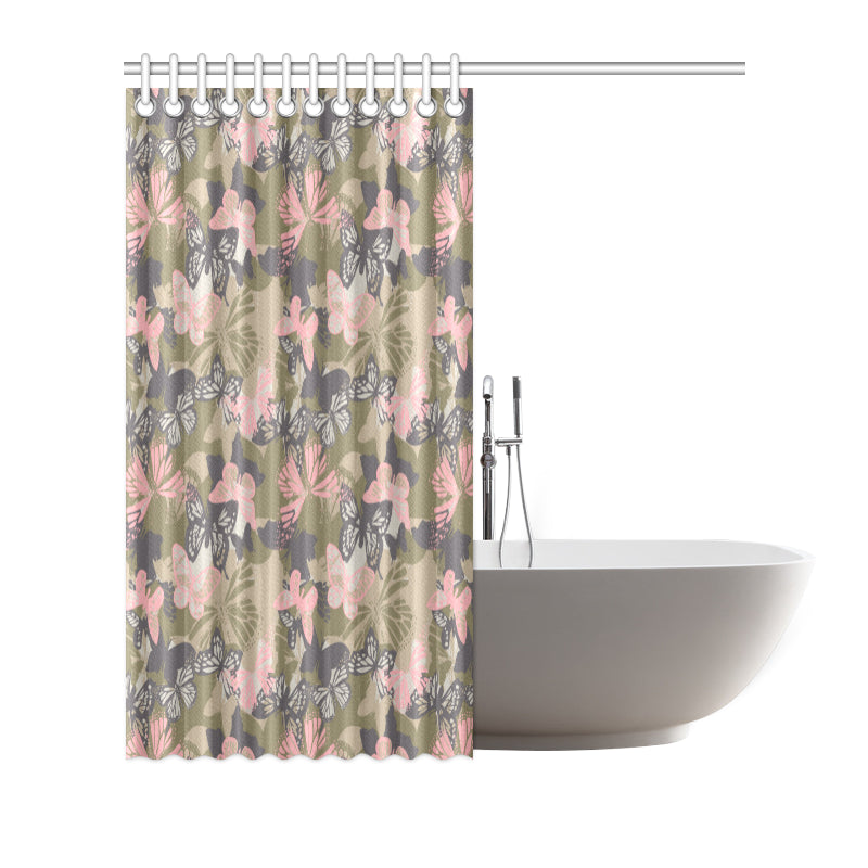 Butterfly camouflage Shower Curtain