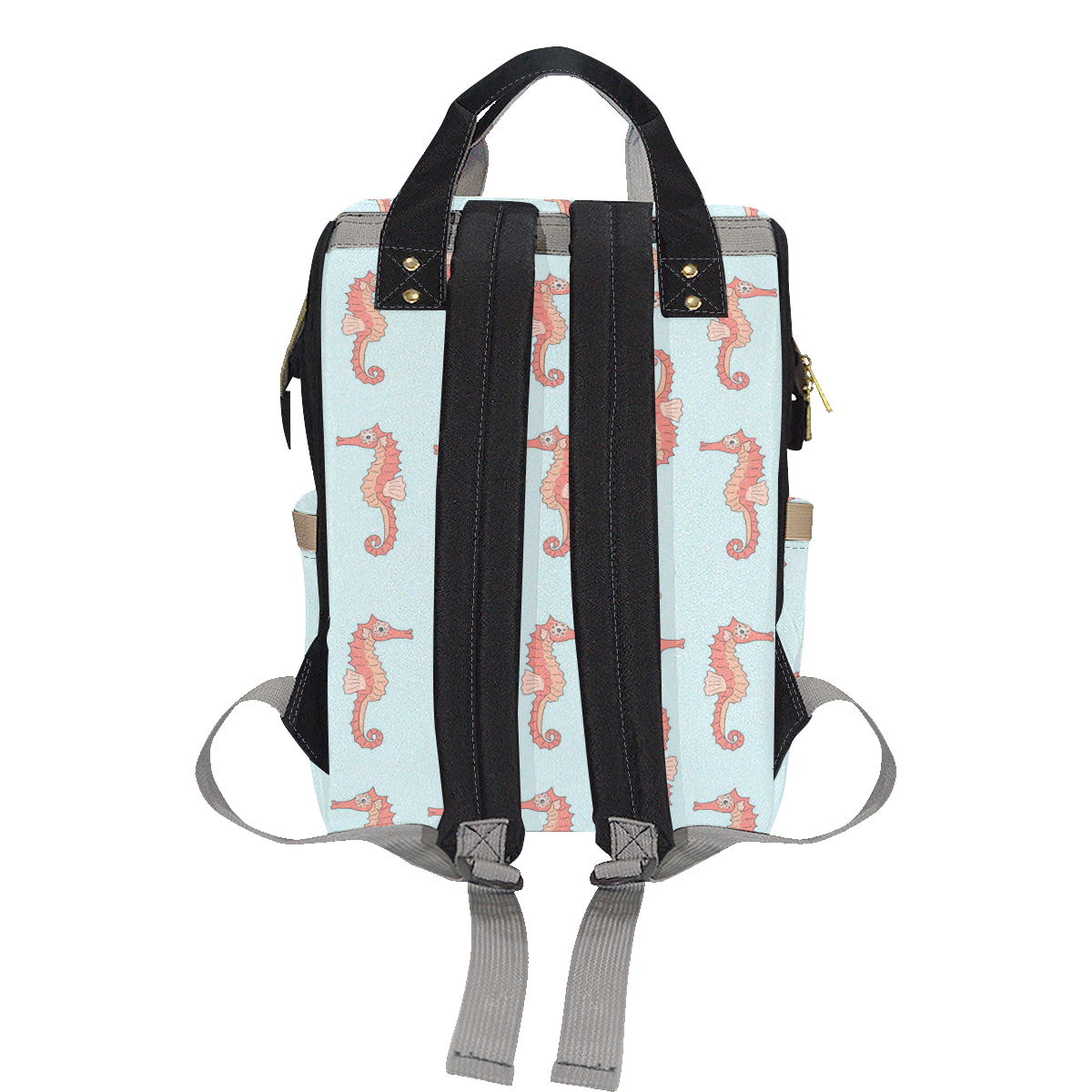 SeaHorse Pattern Print Design 01 Diaper Bag Backpack