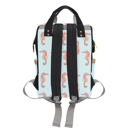 SeaHorse Pattern Print Design 01 Diaper Bag Backpack