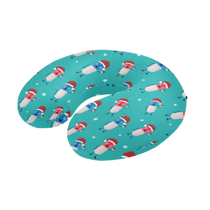 Pill Pattern Print Design A03 U-Shaped Travel Neck Pillow