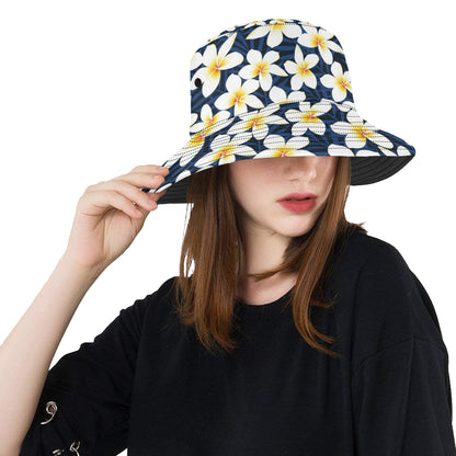 Plumeria Pattern Print Design PM026 Unisex Bucket Hat