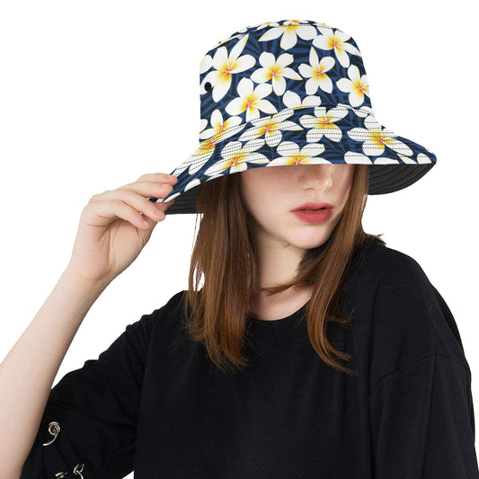 Plumeria Pattern Print Design PM026 Unisex Bucket Hat