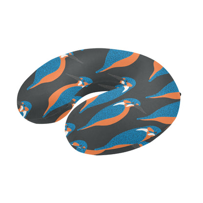 Kingfisher Pattern Print Design 03 U-Shaped Travel Neck Pillow
