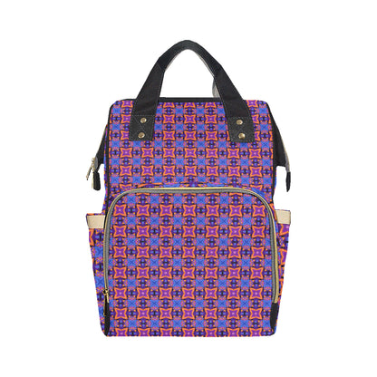 kaleidoscope Purple Orange Print Design Diaper Bag Backpack