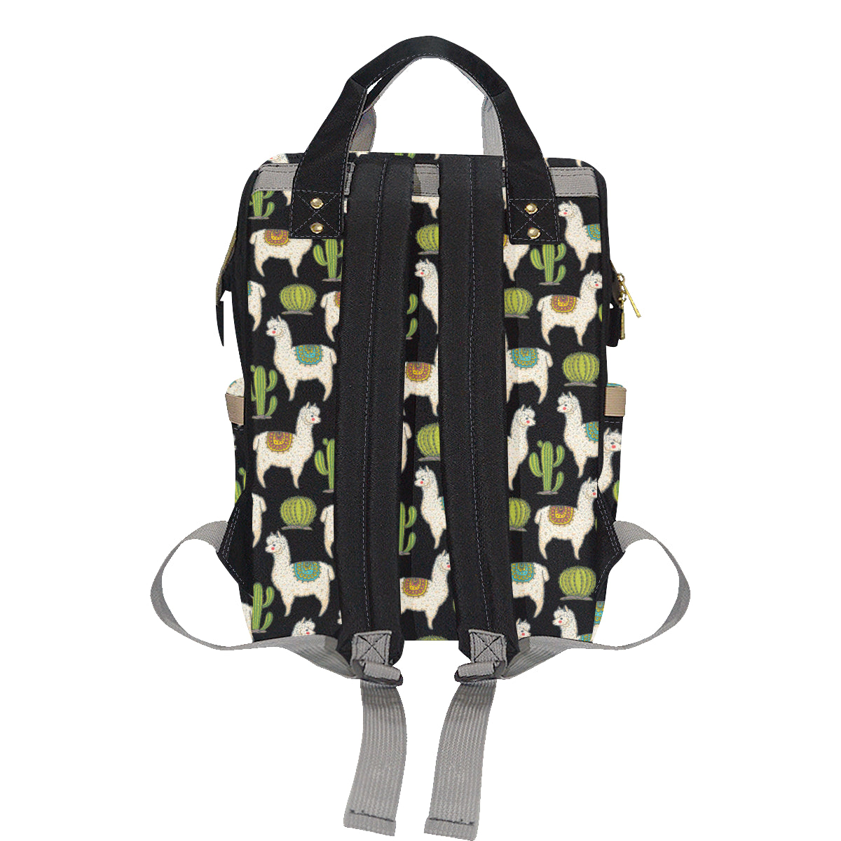 Alpaca Cactus Pattern Print Design 07 Diaper Bag Backpack