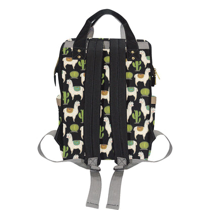 Alpaca Cactus Pattern Print Design 07 Diaper Bag Backpack