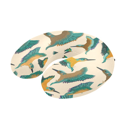 Kingfisher Pattern Print Design 02 U-Shaped Travel Neck Pillow
