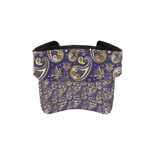Paisley Blue Yellow Design Print Unisex Sun Visor
