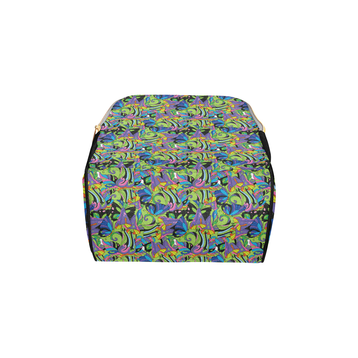 Psychedelic Trippy Mushroom Themed Diaper Bag Backpack