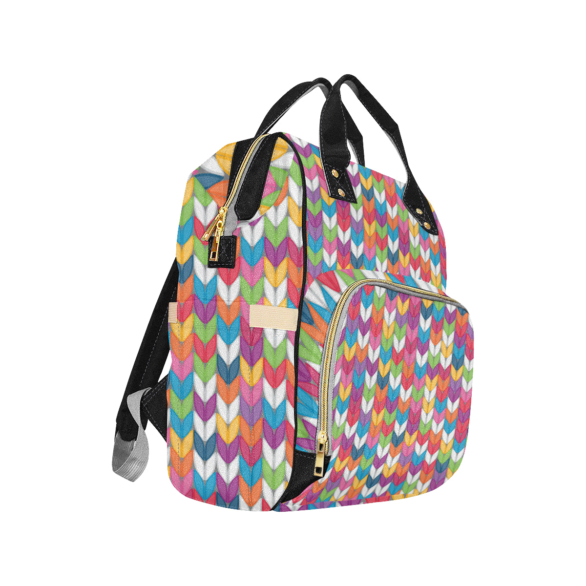 Knit Pattern Print Design 01 Diaper Bag Backpack