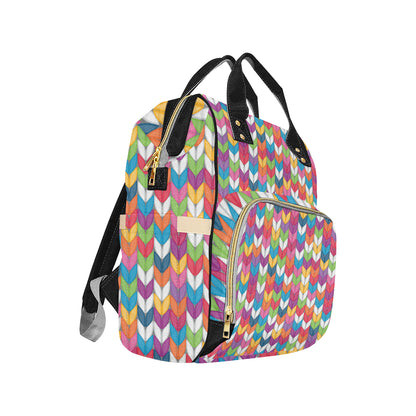 Knit Pattern Print Design 01 Diaper Bag Backpack