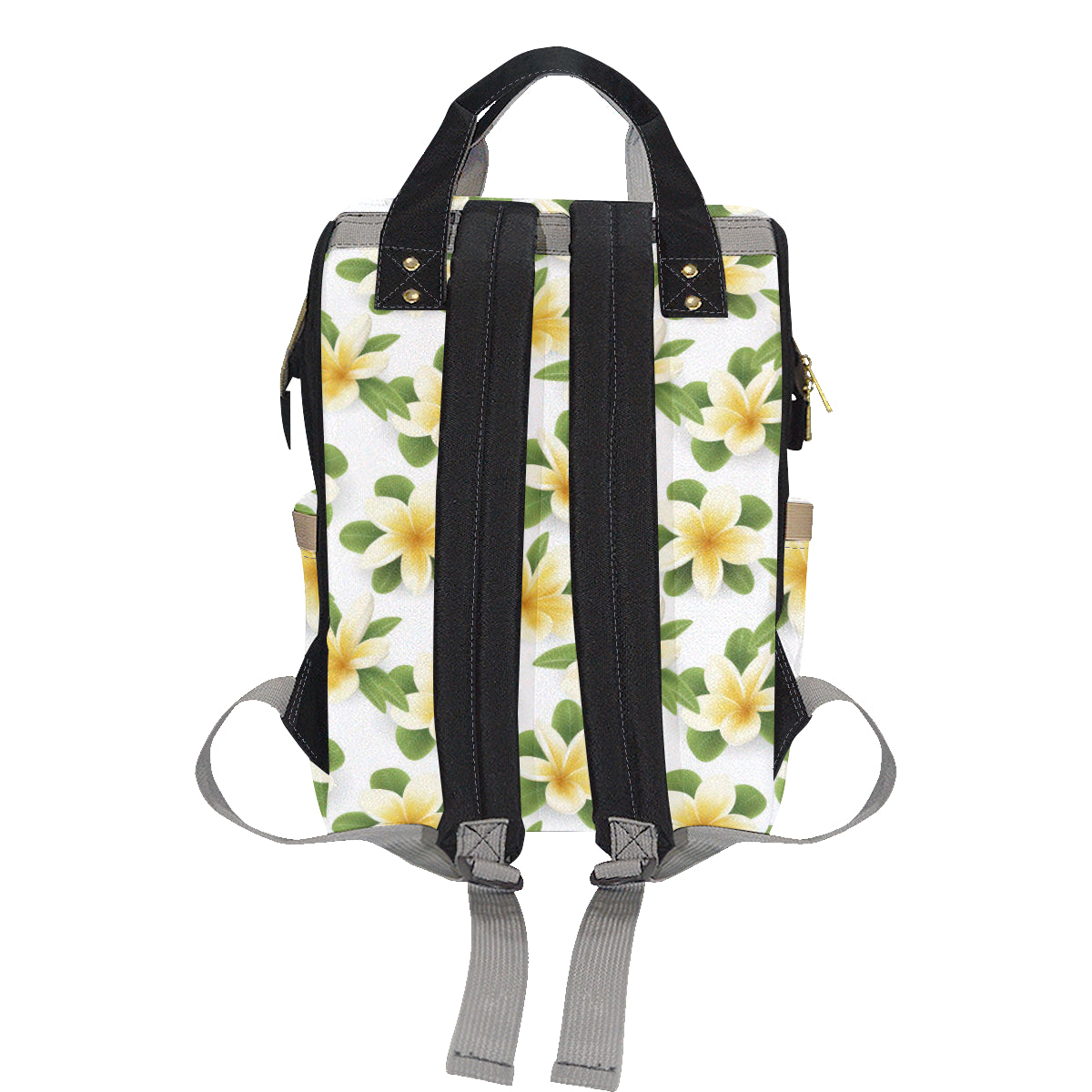 Yellow Plumeria Pattern Print Design PM012 Diaper Bag Backpack