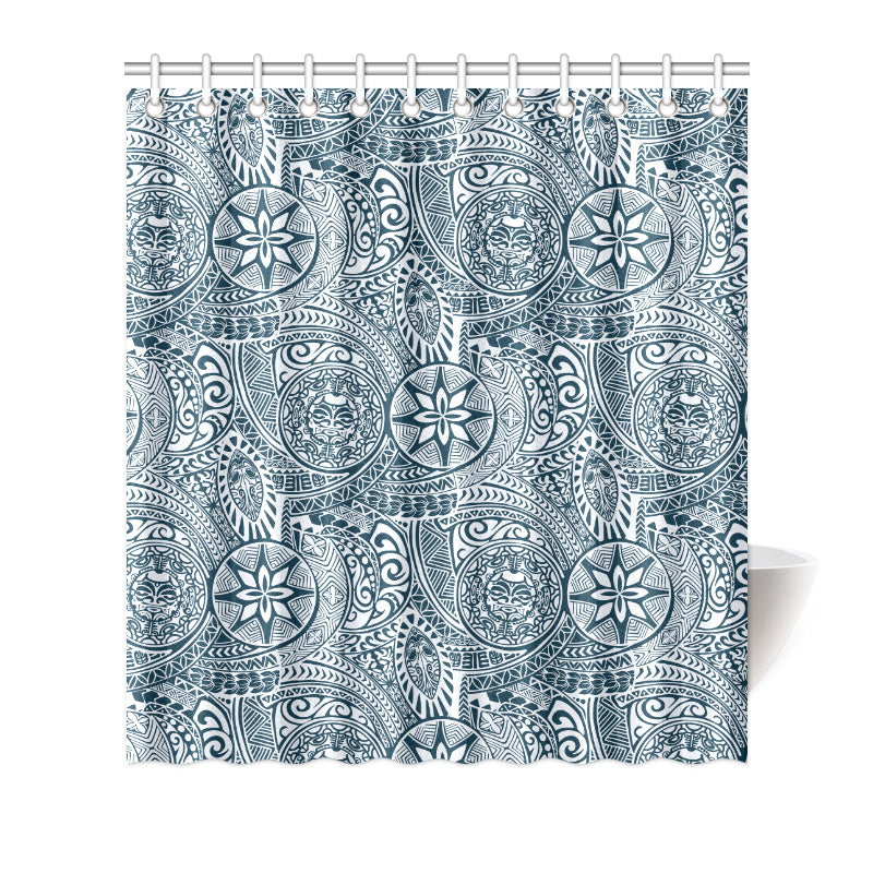 Polynesian Pattern Print Design A03 Shower Curtain