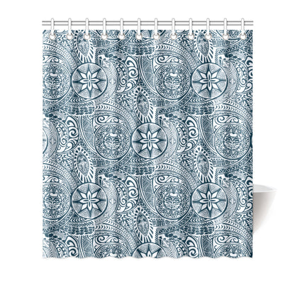 Polynesian Pattern Print Design A03 Shower Curtain