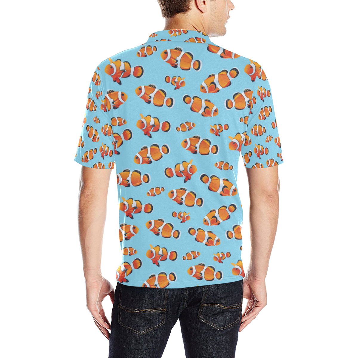 Clownfish Pattern Print Design 01 Men Polo Shirt