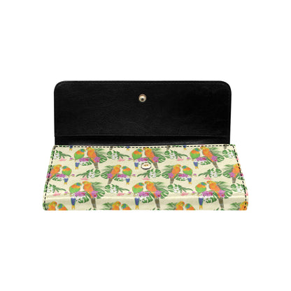 Conures Pattern Print Design 02 Women's Trifold Wallet