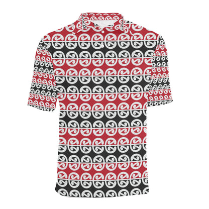 Maori Classic Themed Design Print Men Polo Shirt