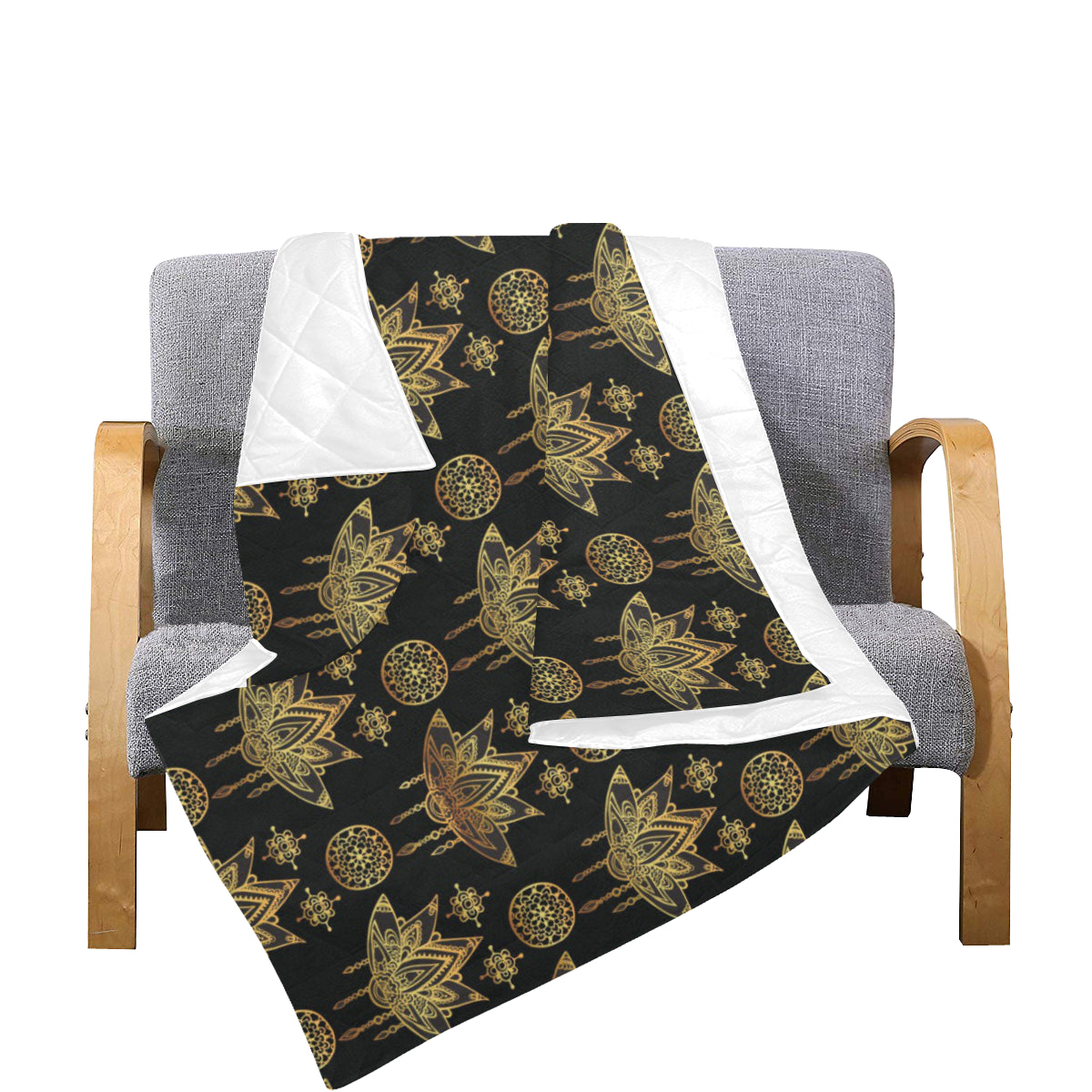 lotus Boho Pattern Print Design LO03 Premium Quilt