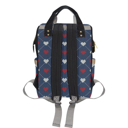 Heart Knit Pattern Print Design HE05 Diaper Bag Backpack