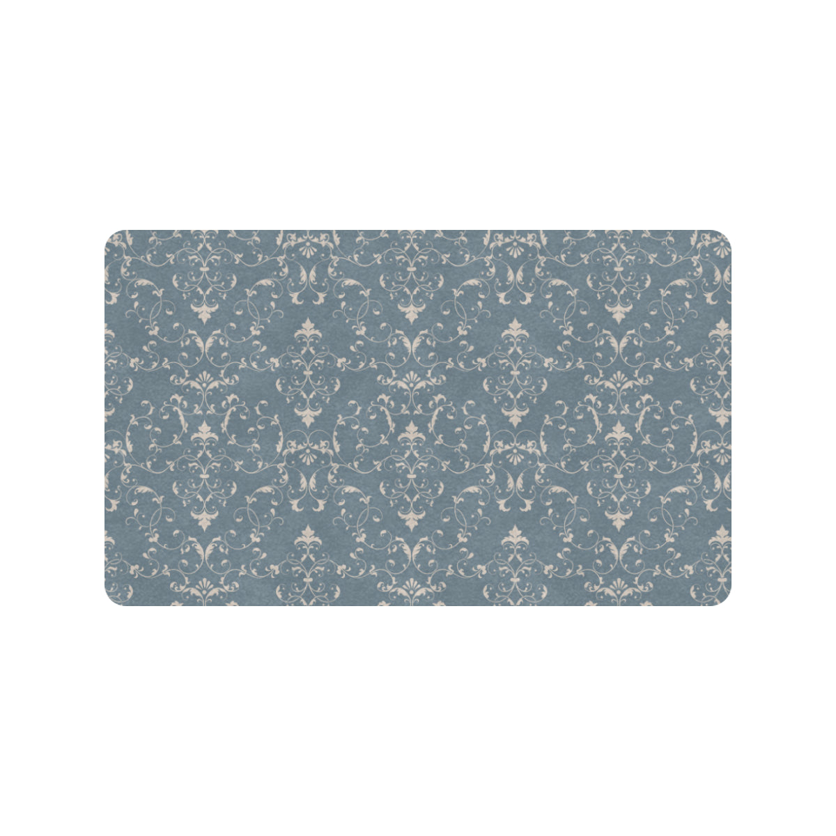 Damask Elegant Teal Print Pattern Rubber Doormat