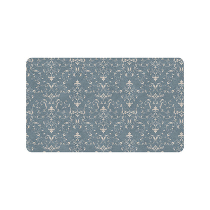 Damask Elegant Teal Print Pattern Rubber Doormat