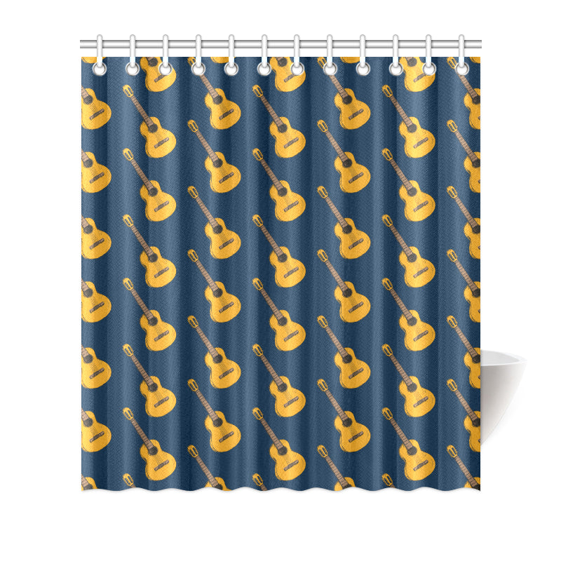 Acoustic Guitar Pattern Print Design 04 Shower Curtain
