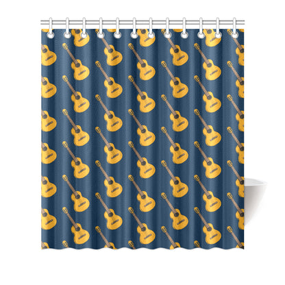 Acoustic Guitar Pattern Print Design 04 Shower Curtain