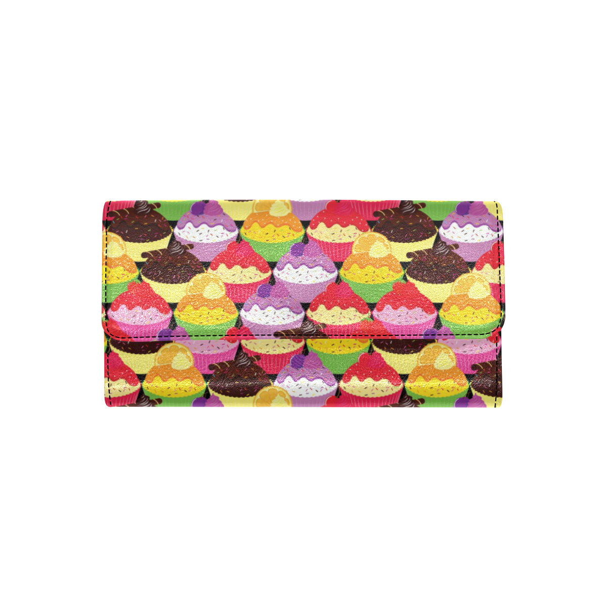 Cupcake Pattern Print Design CP02 Women's Trifold Wallet