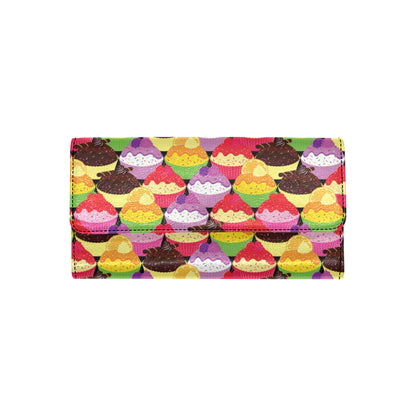 Cupcake Pattern Print Design CP02 Women's Trifold Wallet