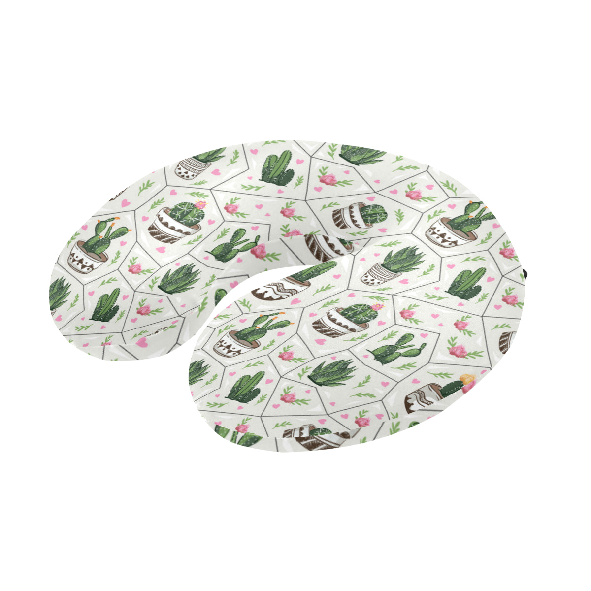 Cactus Pattern Print Design 04 U-Shaped Travel Neck Pillow