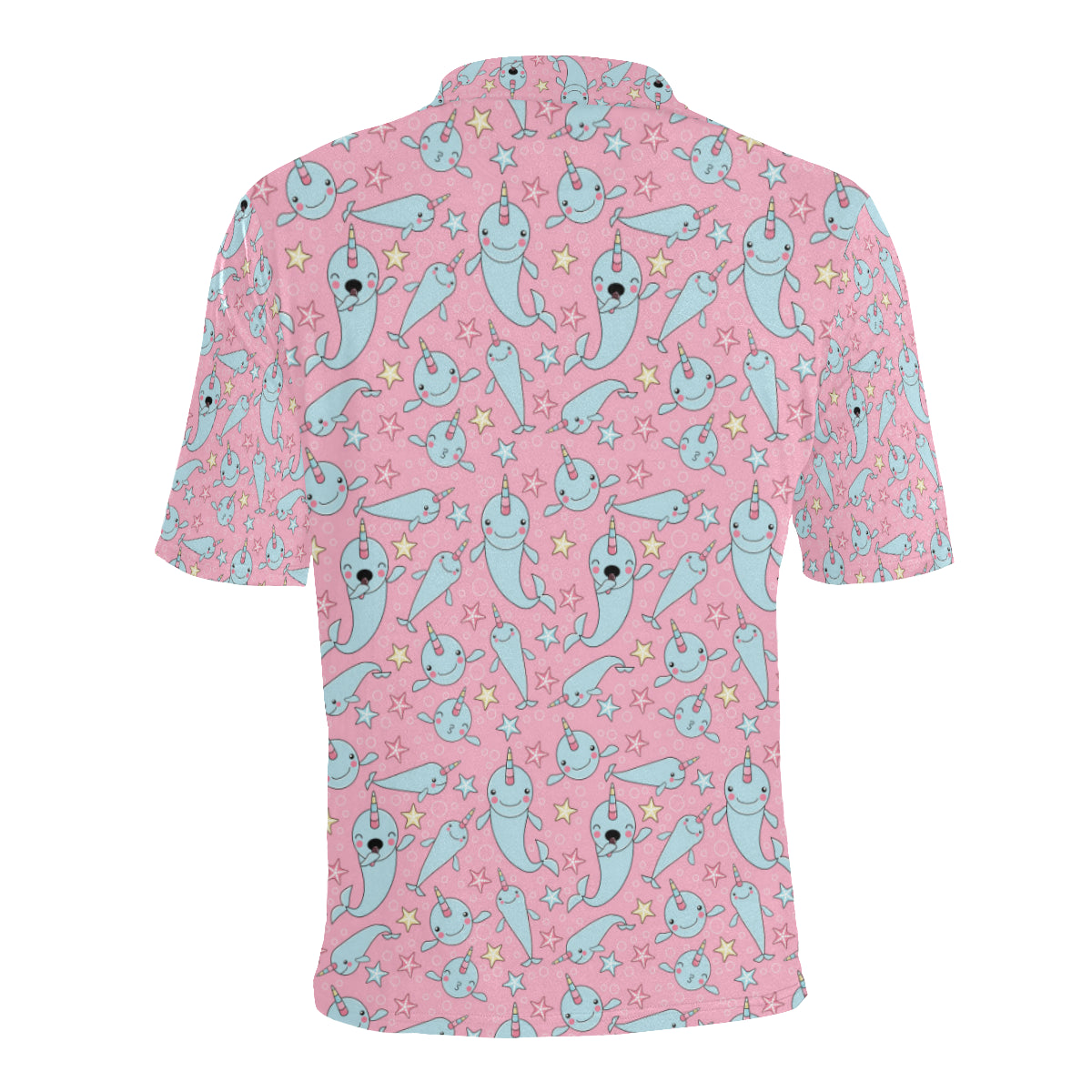 Narwhal Cartoon Cute Print Men Polo Shirt