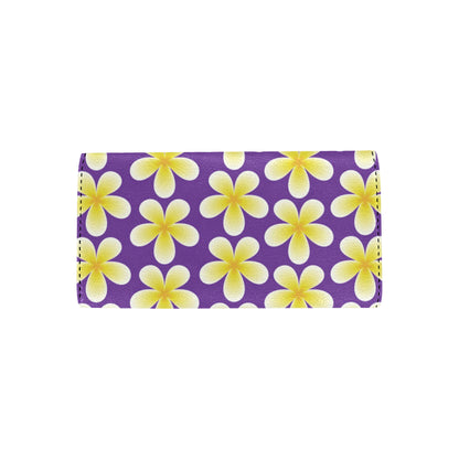 Yellow Plumeria Pattern Print Design PM05 Women's Trifold Wallet