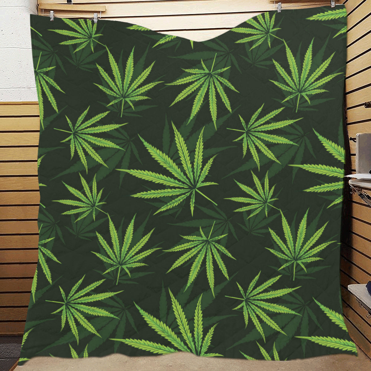 Pot Leaf Pattern Print Design A03 Premium Quilt