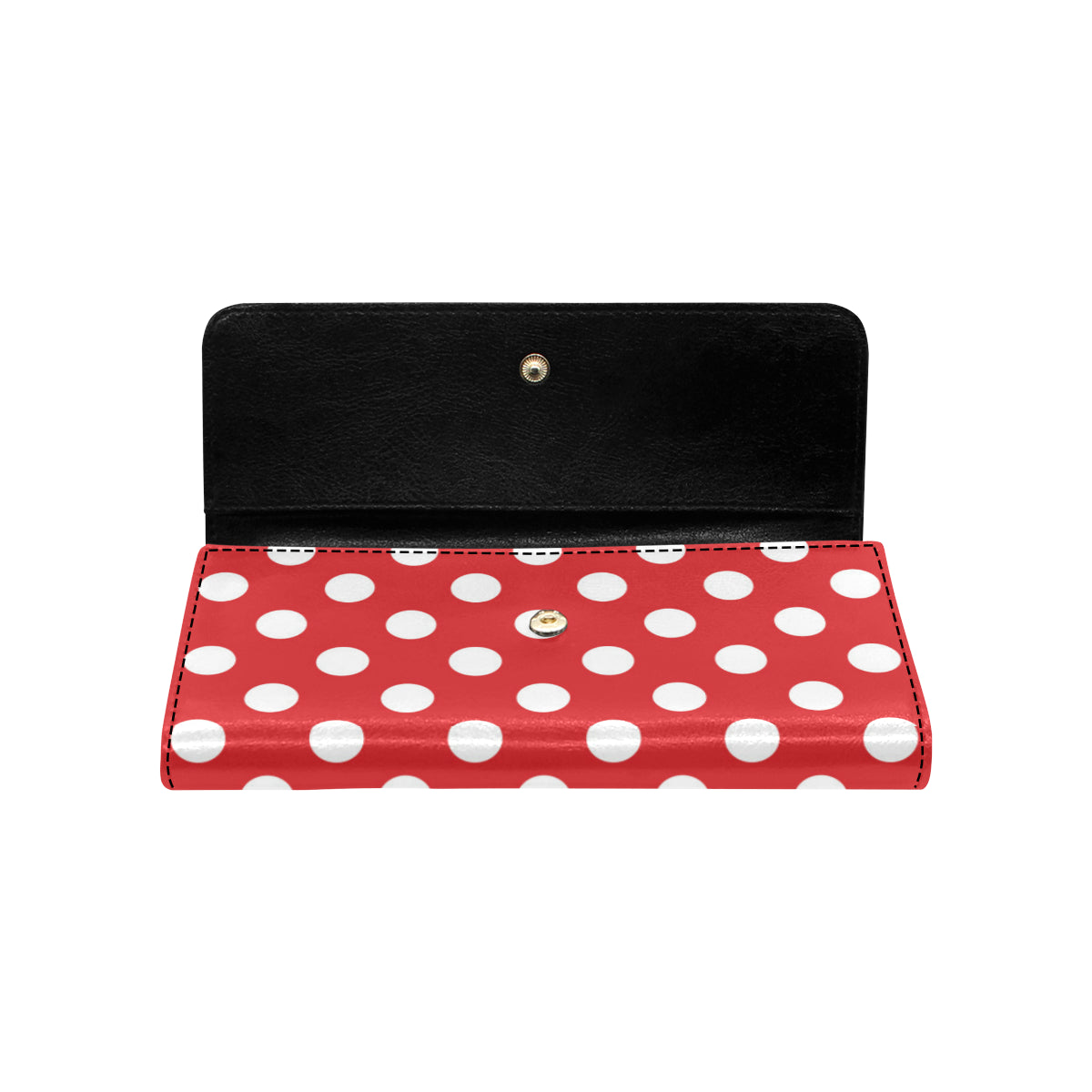 Polka Dot Red Pattern Print Design 04 Women's Trifold Wallet