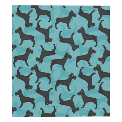 Schnauzers Pattern Print Design A01 Premium Quilt