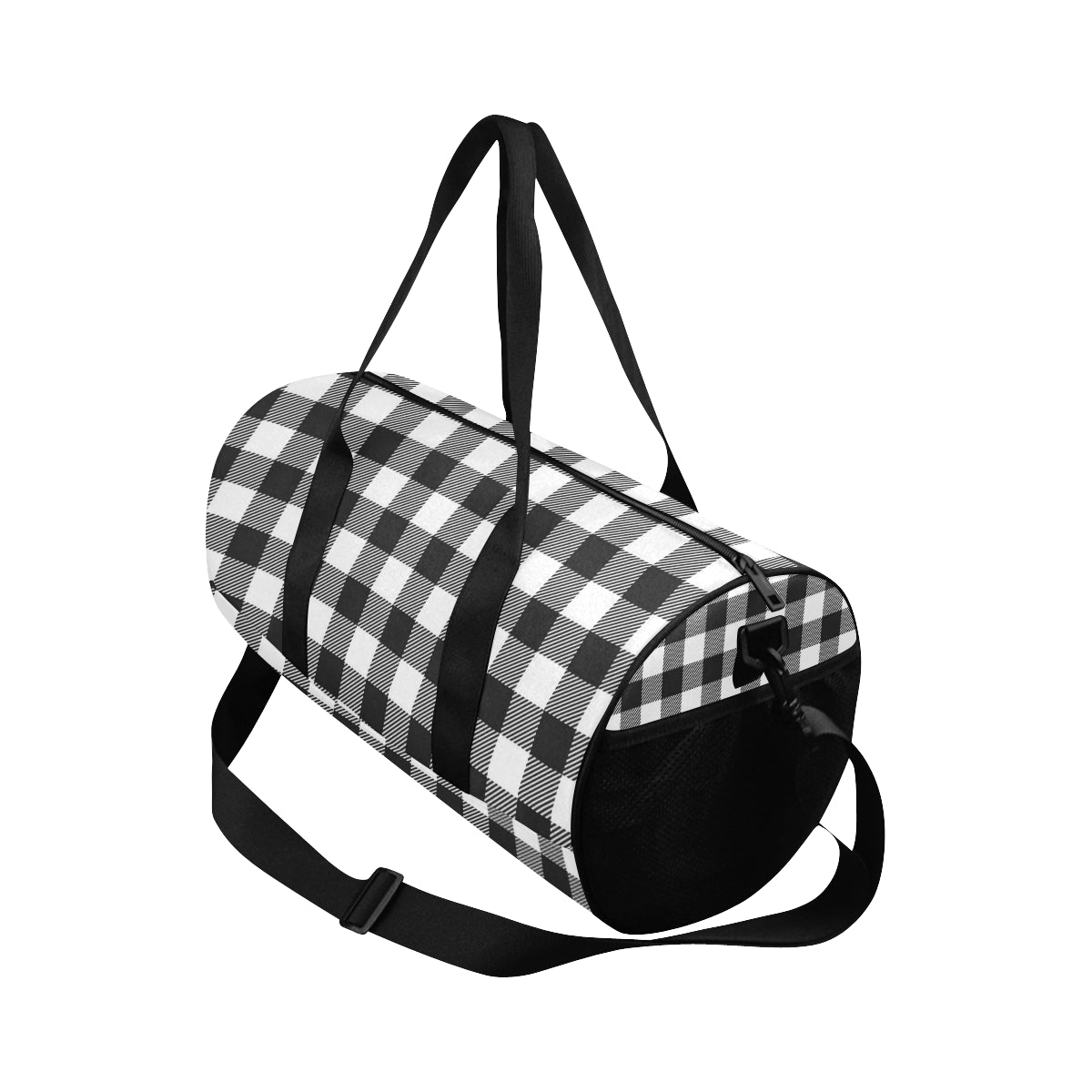 Buffalo check Black white Pattern Print Design 04 Duffel Bag