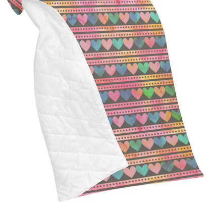 Heart Pattern Print Design HE010 Premium Quilt