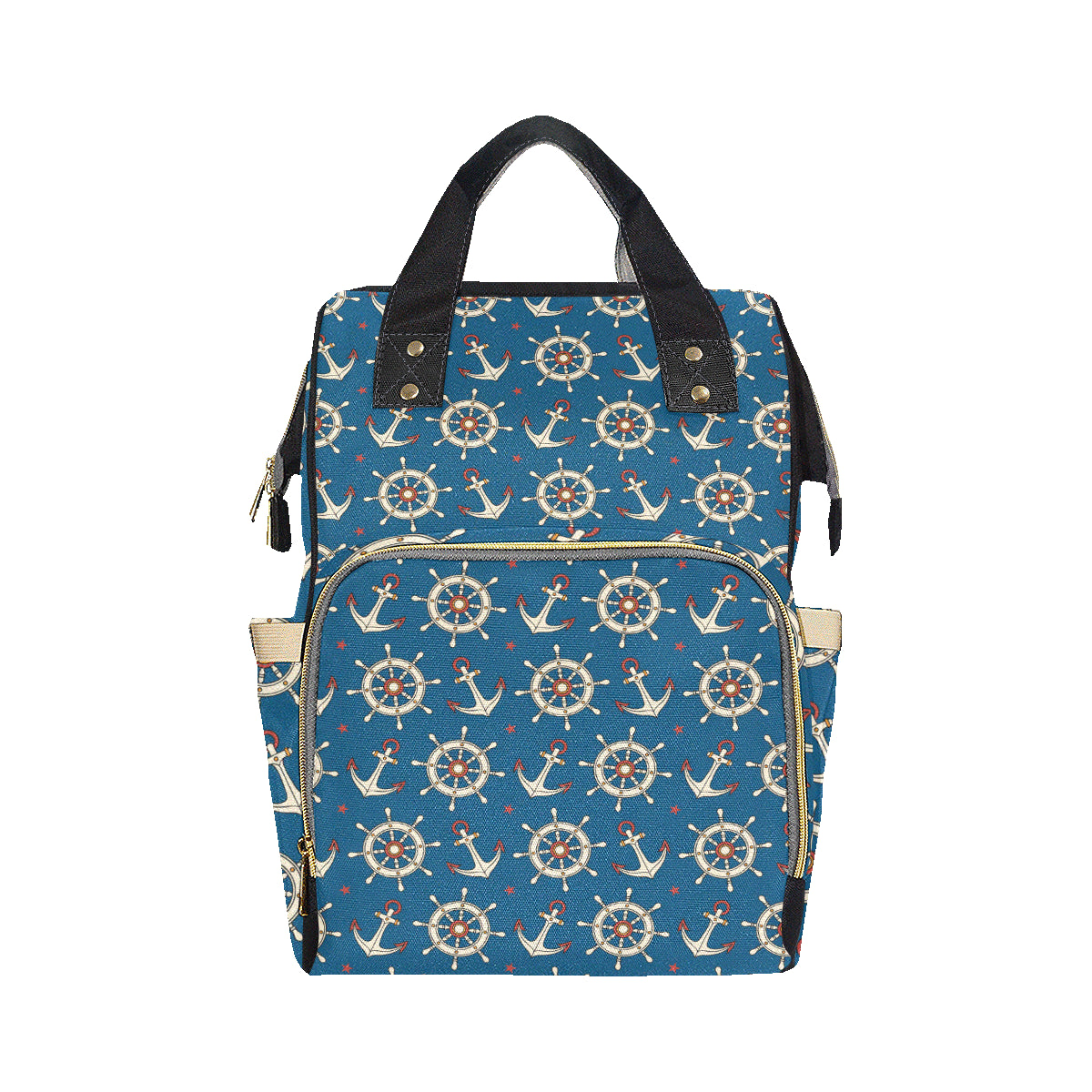 Anchor Pattern Print Design 02 Diaper Bag Backpack