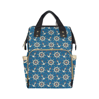 Anchor Pattern Print Design 02 Diaper Bag Backpack