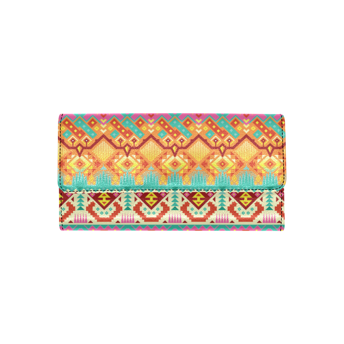 Aztec Pattern Print Design 03 Women's Trifold Wallet