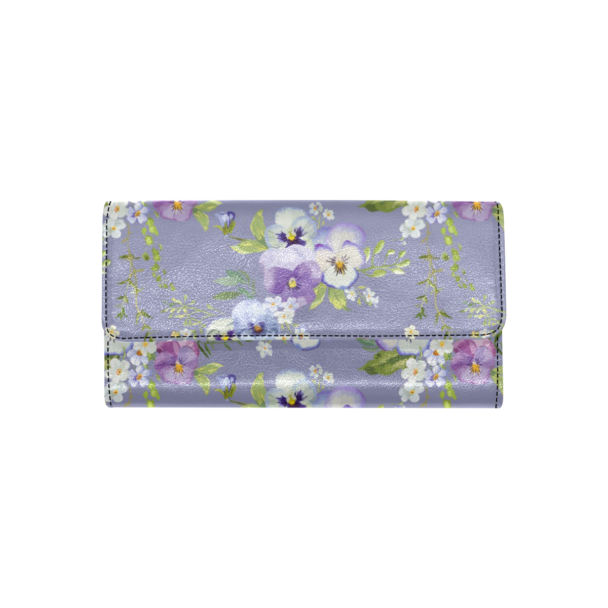 Pansy Pattern Print Design PS05 Women's Trifold Wallet