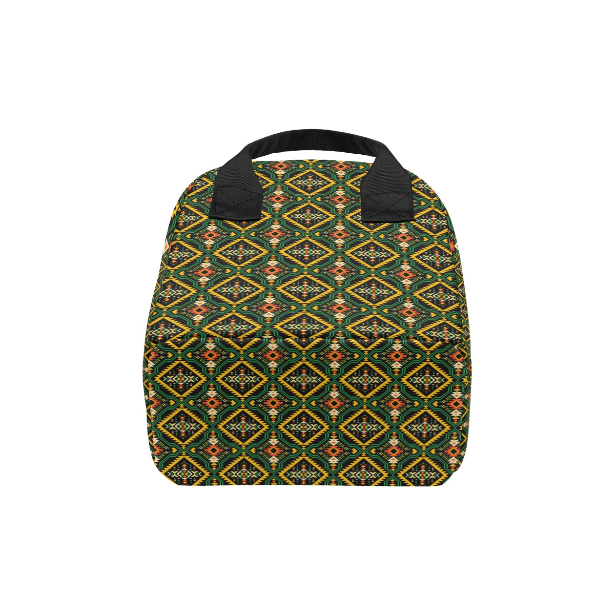 Kente Green Design African Print Insulated Lunch Bag