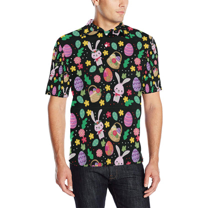 Easter Eggs Pattern Print Design RB05 Men Polo Shirt