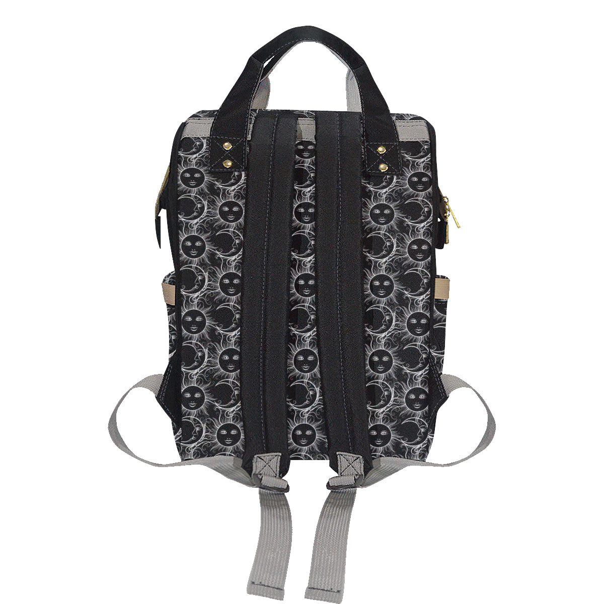 Sun Moon White Design Themed Print Diaper Bag Backpack