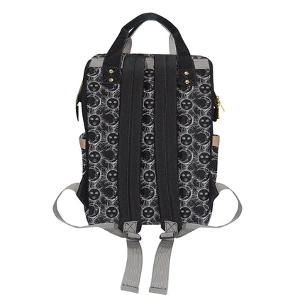Sun Moon White Design Themed Print Diaper Bag Backpack