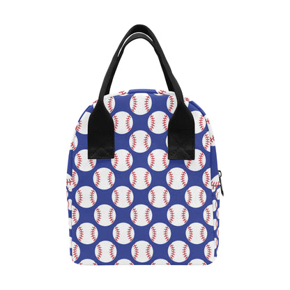 Baseball Blue Background Insulated Lunch Bag