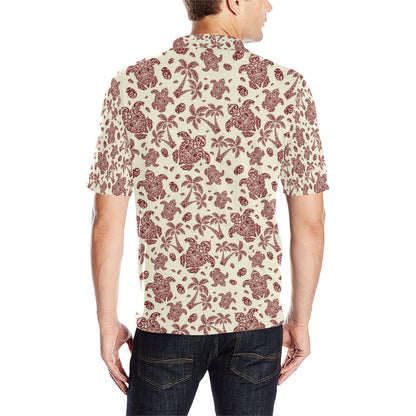 Polynesian Tattoo Turtle Themed Men Polo Shirt