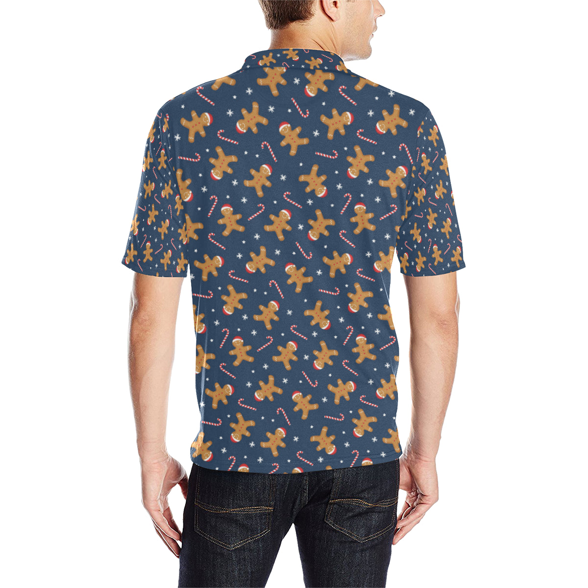 Gingerbread Pattern Print Design 01 Men Polo Shirt