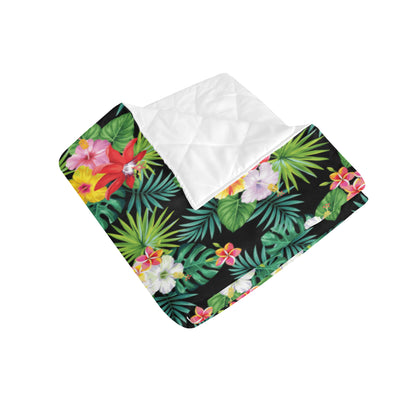 Hibiscus Hawaiian flower tropical Premium Quilt