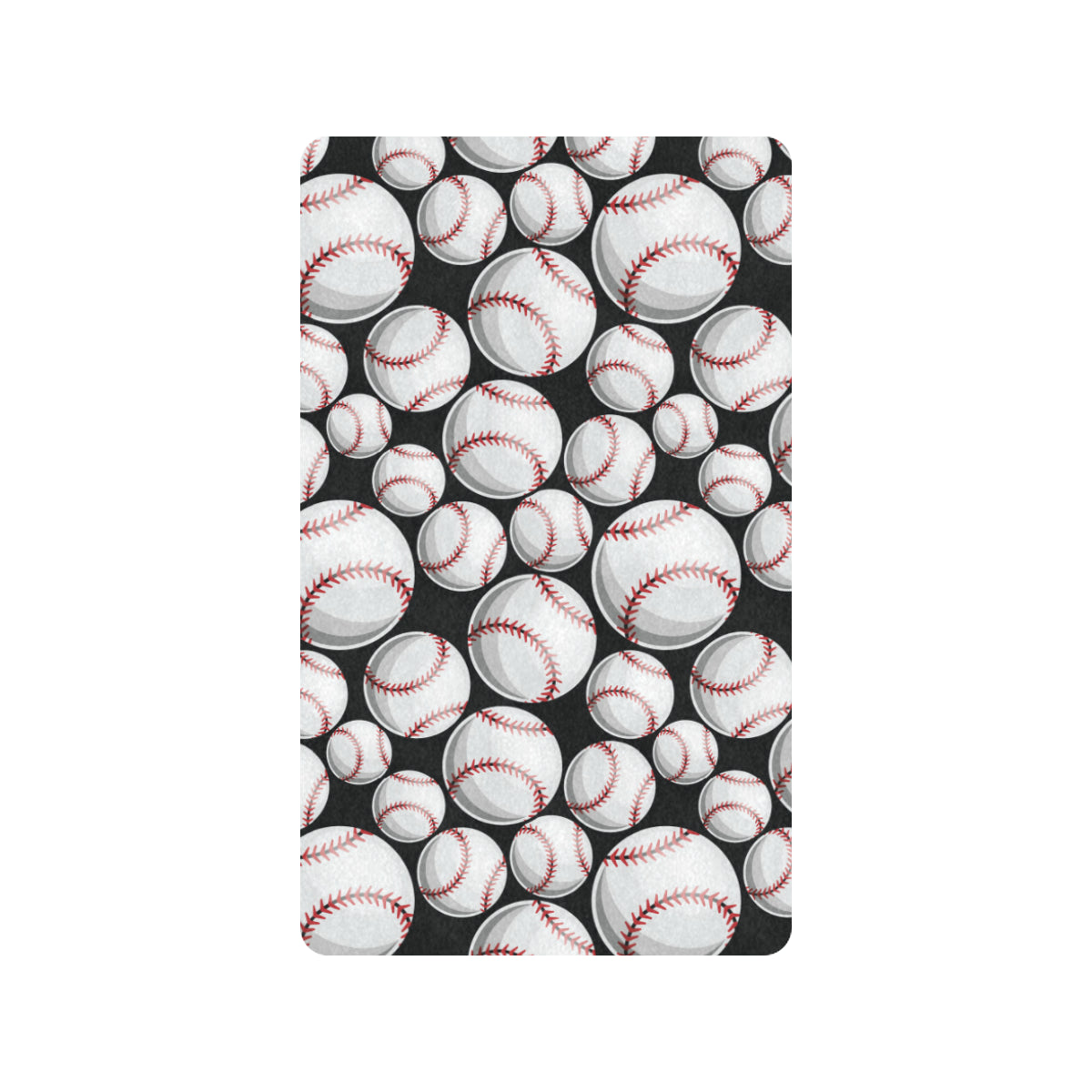 Baseball Black Background Rubber Doormat